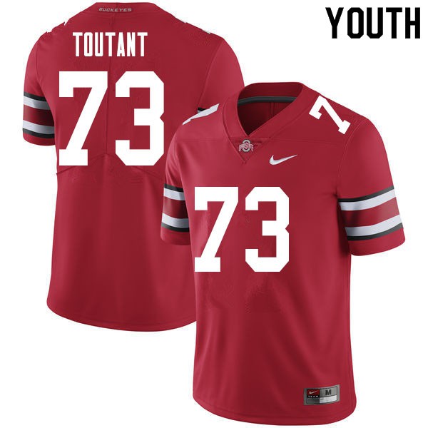 Ohio State Buckeyes #73 Grant Toutant Youth Stitch Jersey Red OSU45691